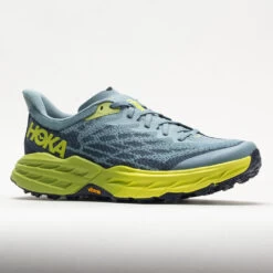 HOKA Speedgoat 5 Men's Stone Blue/Dark Citron 10 HOKA Speedgoat 5 Men's Stone Blue/Dark Citron -Shoes Fashion 049271 5