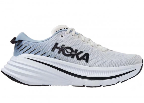 Hoka One One HOKA Men's Bondi X Shoes In Blanc De Blanc/Blue Fog 1 Hoka One One HOKA Men's Bondi X Shoes In Blanc De Blanc/Blue Fog