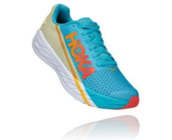 Hoka One One HOKA Rocket X Shoes In Scuba Blue/Luminary Green