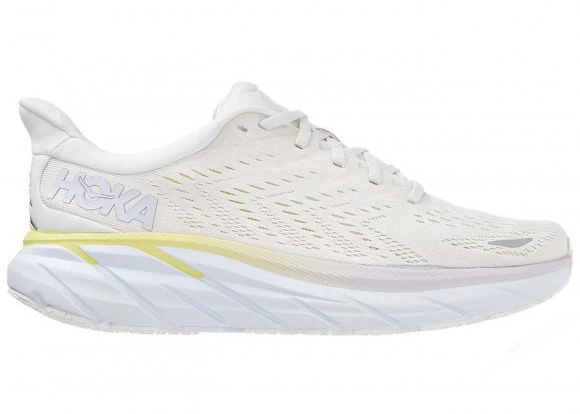 Hoka One One HOKA Women's Clifton 8 Shoes In Blanc De Blanc/Bright White 1 Hoka One One HOKA Women's Clifton 8 Shoes In Blanc De Blanc/Bright White