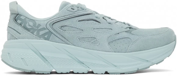 Hoka One One HOKA Clifton L Suede Shoes In Grey Mist/Misty Blue 1 Hoka One One HOKA Clifton L Suede Shoes In Grey Mist/Misty Blue