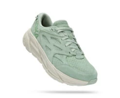 Hoka One One HOKA Clifton L Suede Shoes In Smoke Green/Celadon Tint