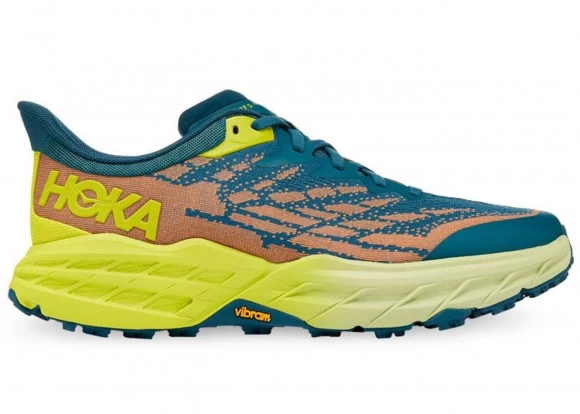 Hoka One One HOKA Men's Speedgoat 5 All-Terrain Running Shoes In Blue Coral/Evening Primrose 1 Hoka One One HOKA Men's Speedgoat 5 All-Terrain Running Shoes In Blue Coral/Evening Primrose