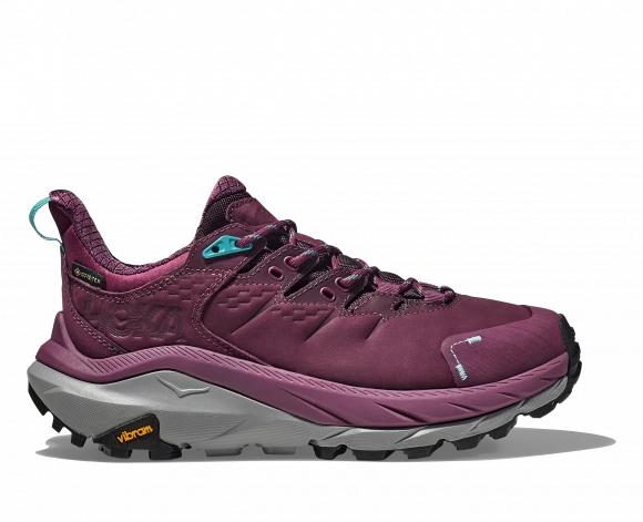 Hoka One One HOKA Women's Kaha 2 Low GORE-TEX Hiking Shoes In Grape Wine/Coastal Shade 1 Hoka One One HOKA Women's Kaha 2 Low GORE-TEX Hiking Shoes In Grape Wine/Coastal Shade