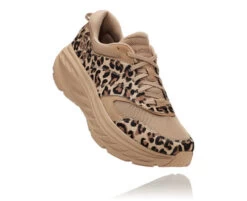 Hoka One One Hoka X Engineered Garments Bondi L Running Shoes In Sand Leopard Print