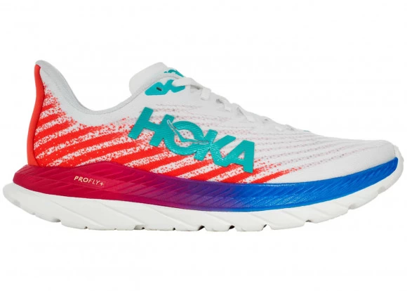 Hoka One One HOKA Men's Mach 5 Running Shoes In White/Flame 1 Hoka One One HOKA Men's Mach 5 Running Shoes In White/Flame
