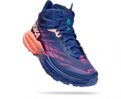 Hoka One One HOKA Women's Speedgoat 5 Mid GORE-TEX Hiking Shoes In Bellwether Blue/Camellia